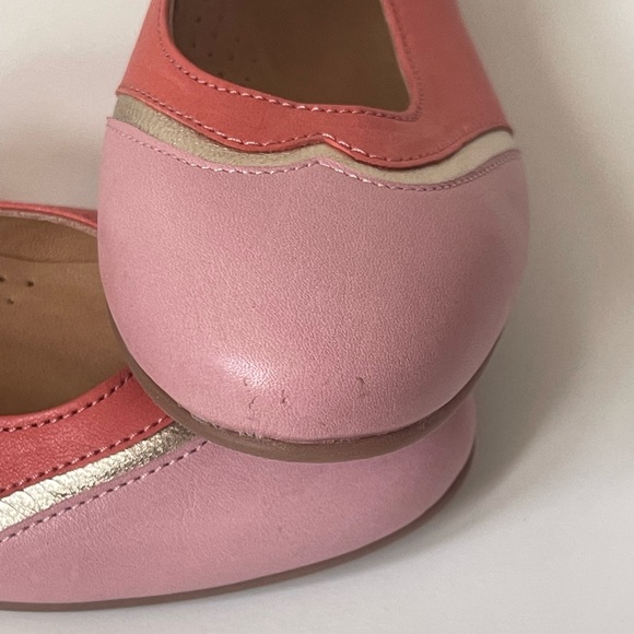 Lindo Girls’ Leather Coral & Pink Mary Jane Shoes - Picture 9 of 16